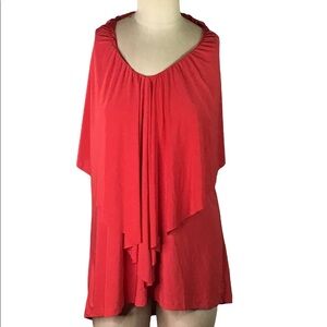 Dots Red Ruffles & Backless Top. 3X, NWOT
